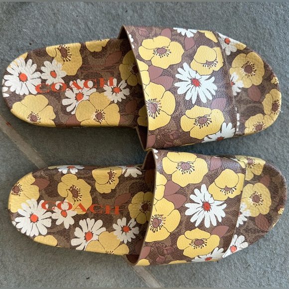 COACH Udele Sig Floral Sport Slide - Size 10 - Picture 2 of 5